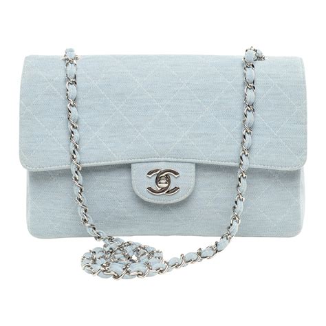 chanel light blue mini bag|chanel blue jean bag.